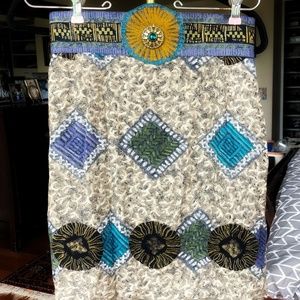 Vintage Geometric Pencil Skirt